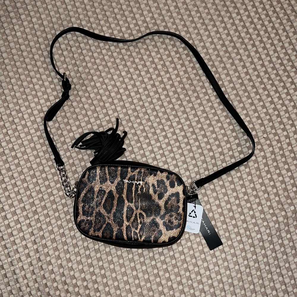 🆕 Tahari Leopard Vegan Leather Crossbody